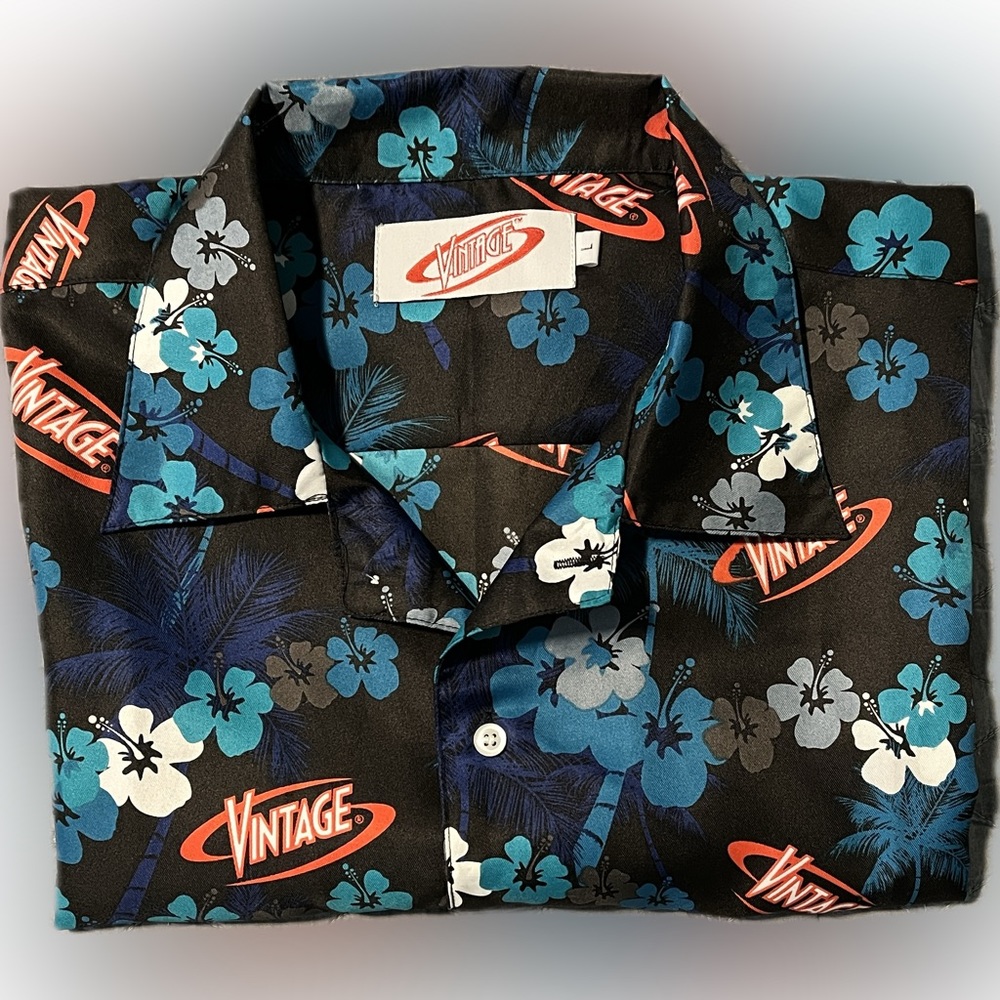 Authentic Vintage Brand Colorful Hawaiian Short Sleeve Button Down Shirt Size L - Picture 6 of 10